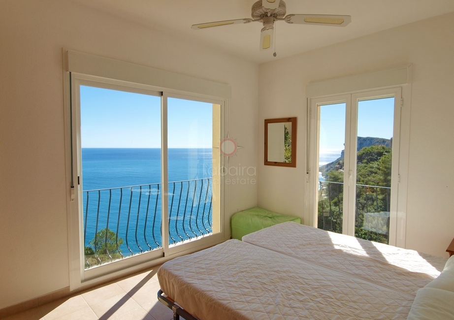 Sea views from the bedroom frontline villa Moraira Alicante 