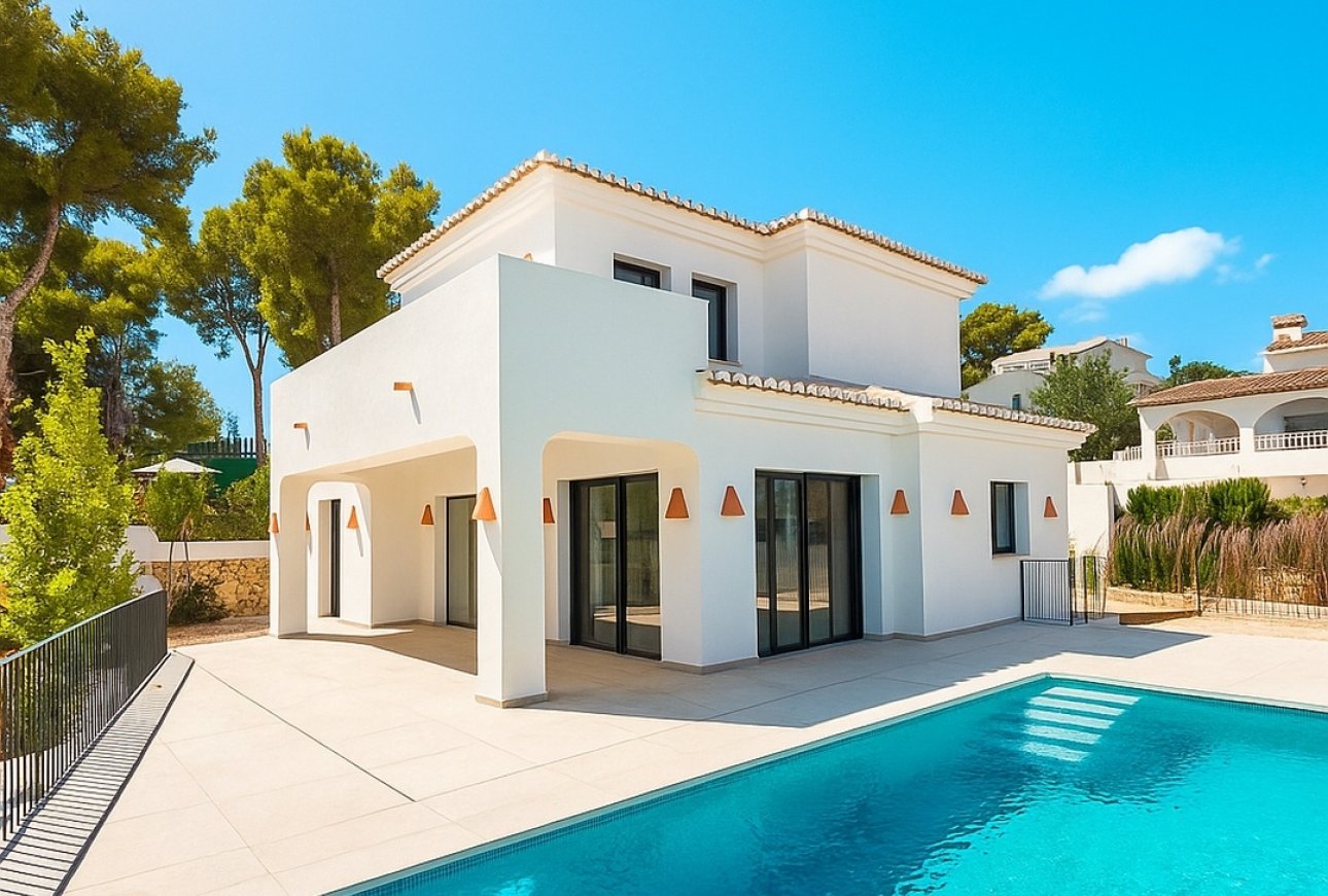 «Brand-new villa with panorVilla de nueva construcción con vistas panorámicas al mar en El Portet.