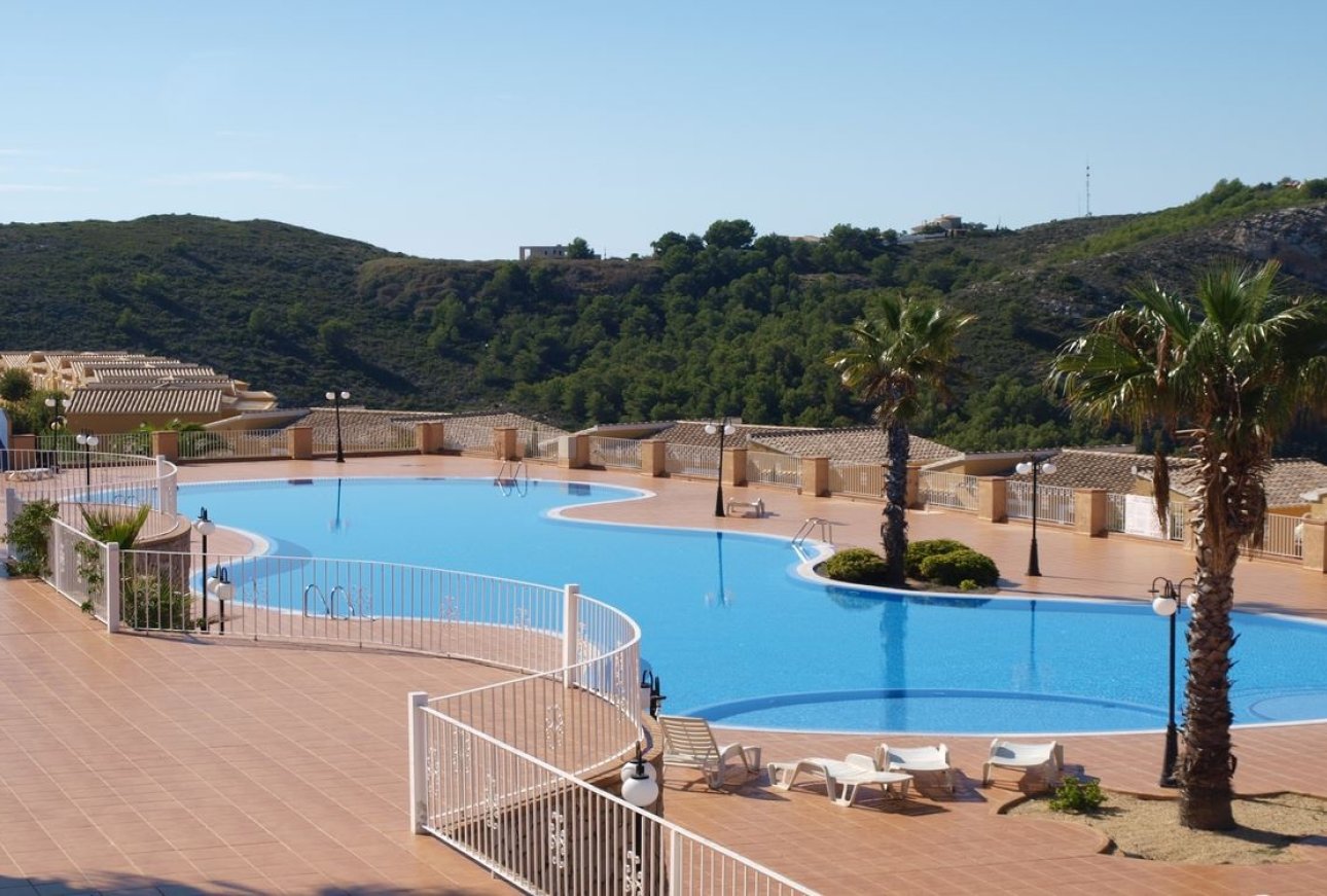 Communal pool area in Pueblo Montecala Cumbre del Sol
