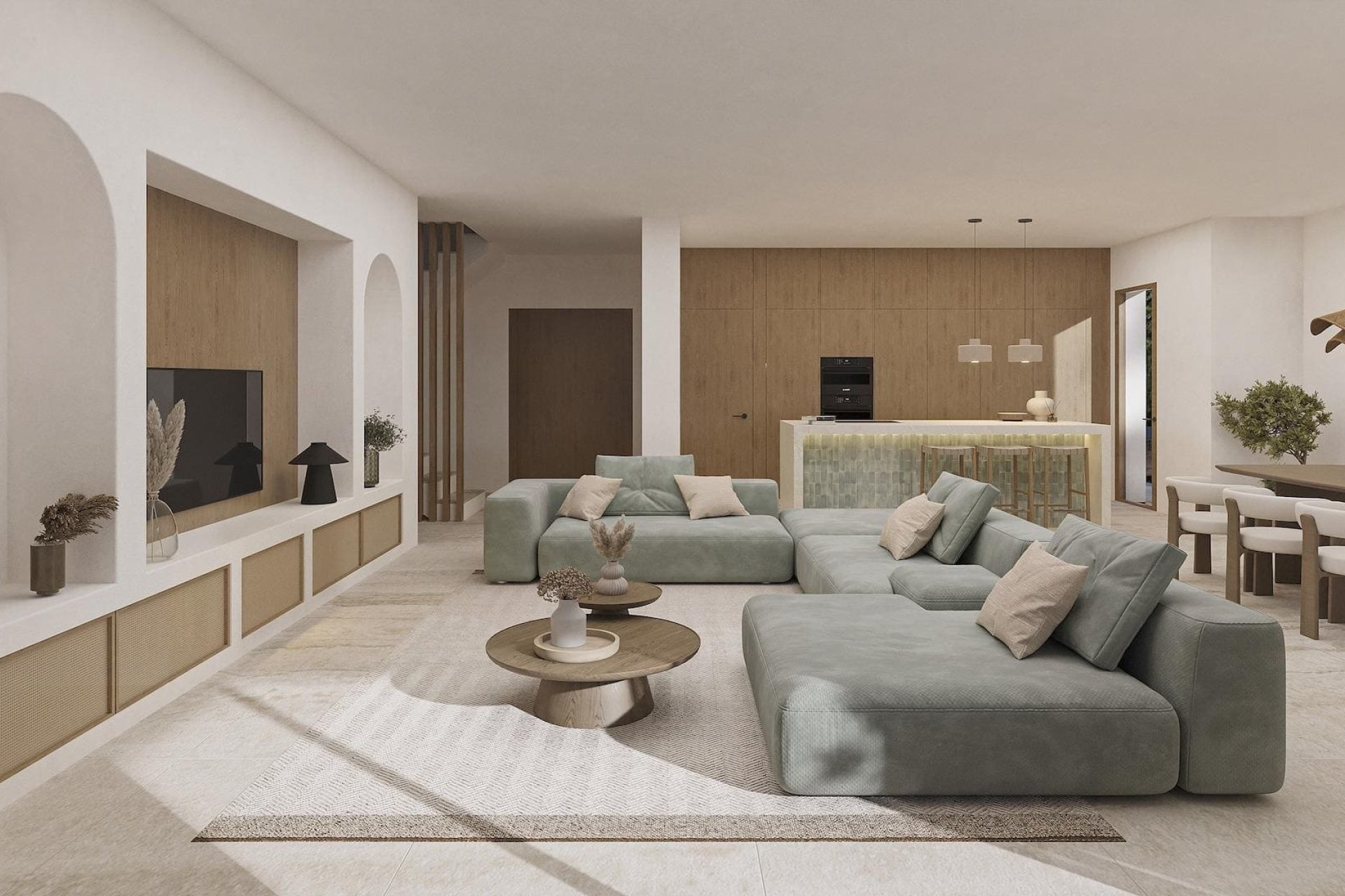 Espaces intérieurs élégants dans la villa moderne La Fustera