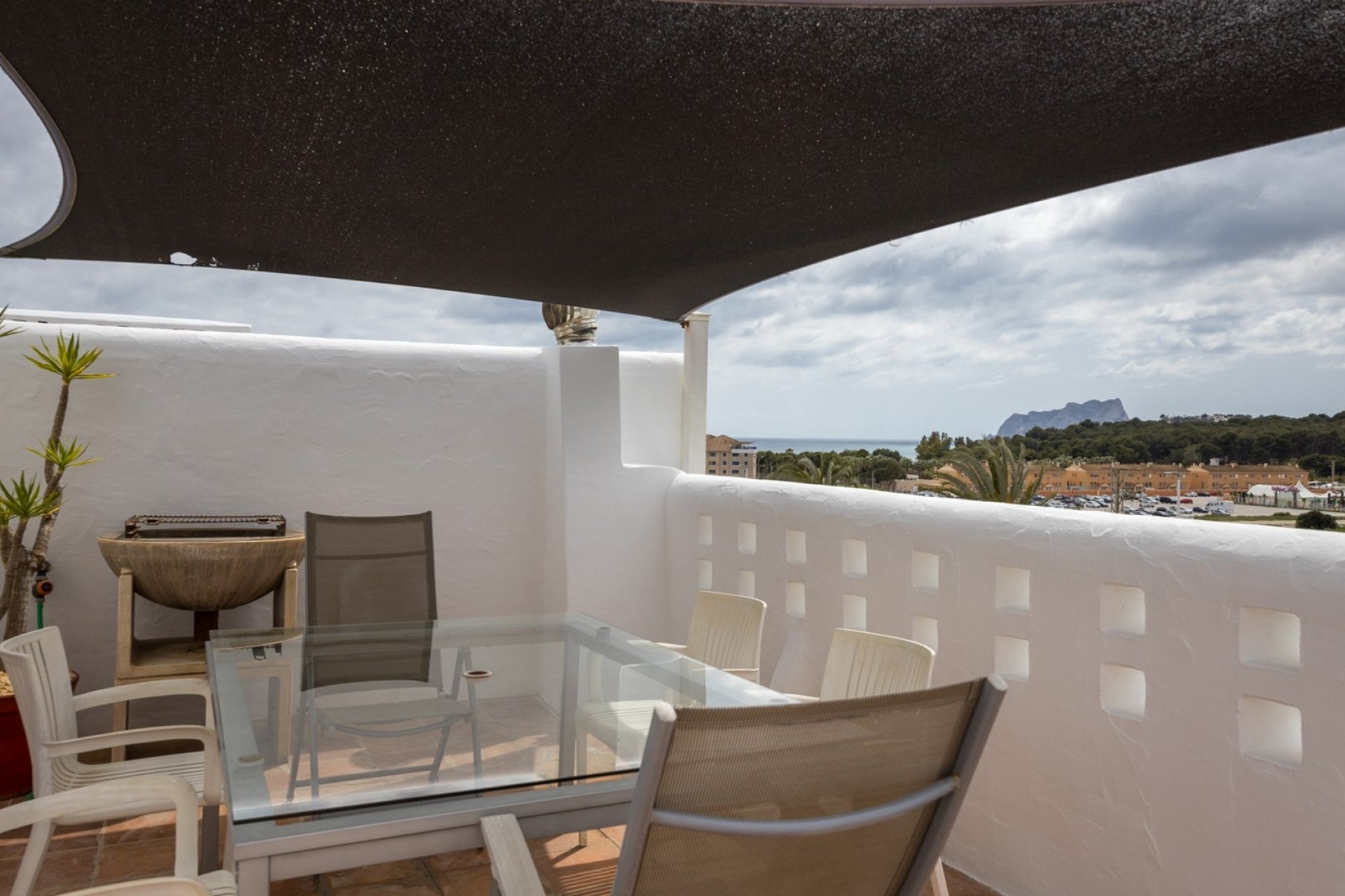 Exterior Dining Terrace - Penthouse with Sea Views & Private Pool in Moraira