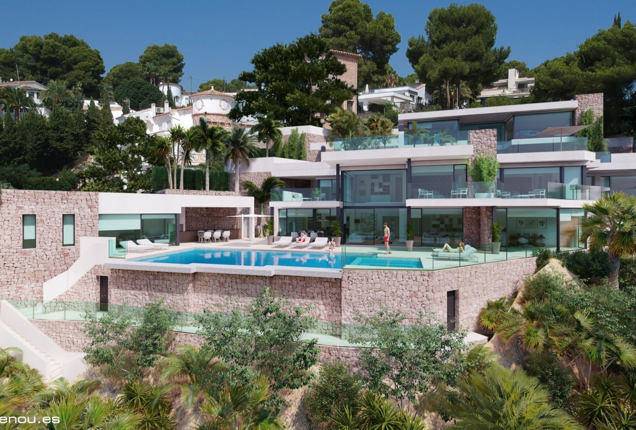 Firstline to the sea villa for sale in Moraira walking to services