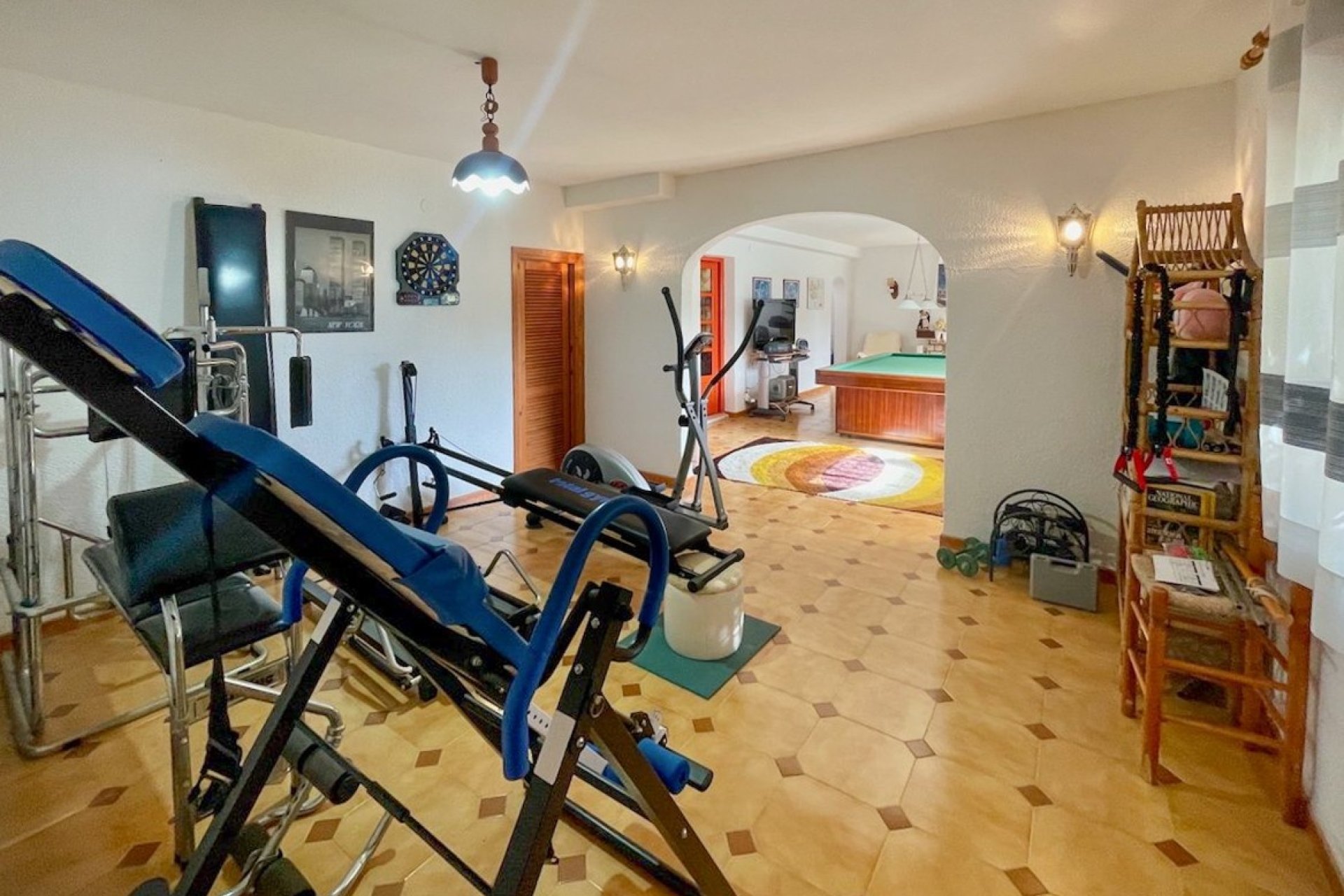 Home gym and leisure spaces in Moraira villa