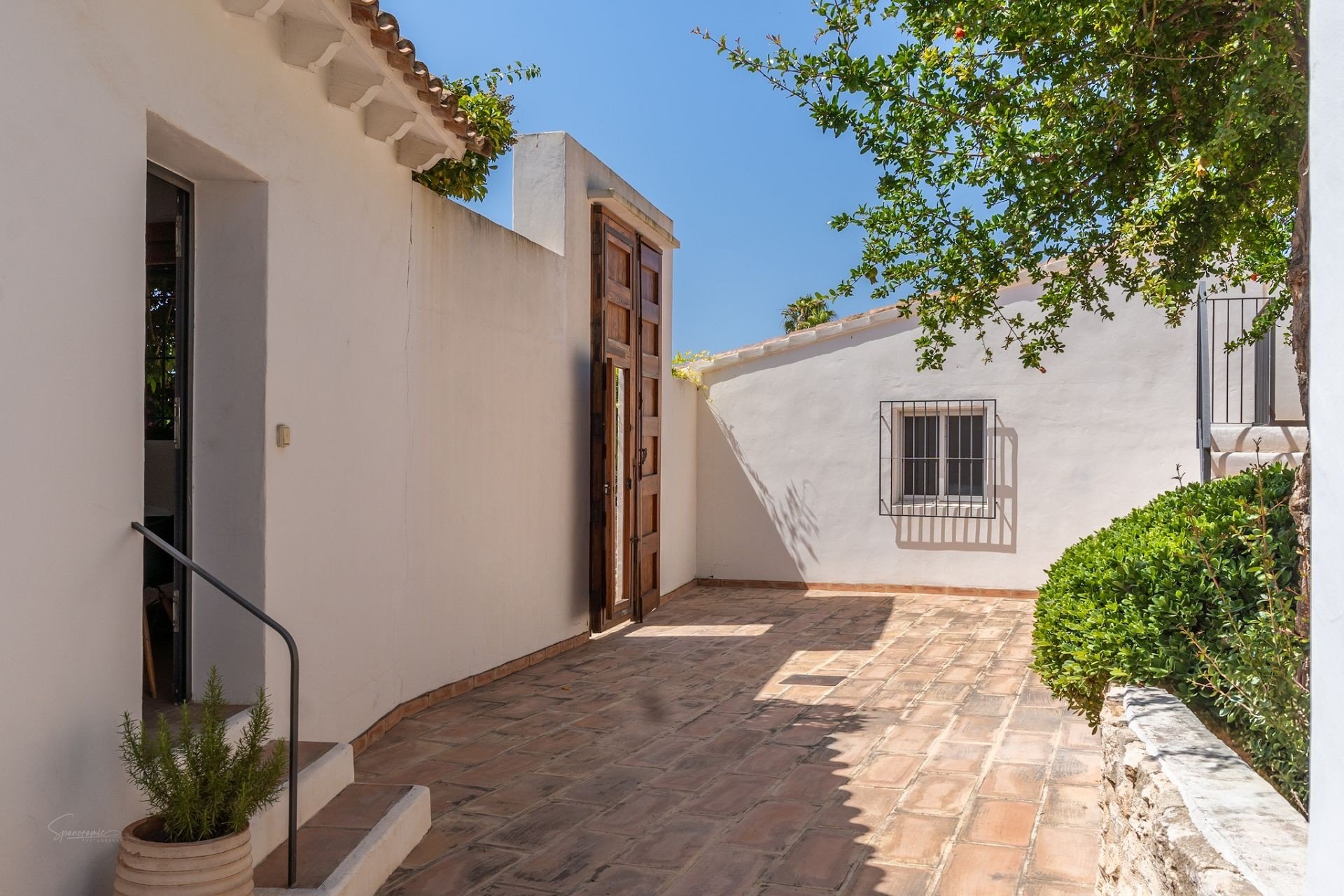 Mediterranean courtyard with authentic Spanish charm