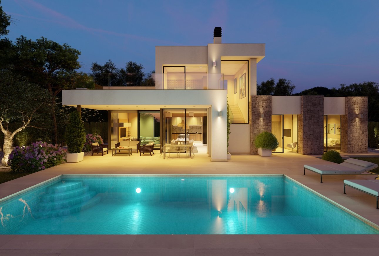 Moderne villa met zeezicht naast het strand in Benissa Costa