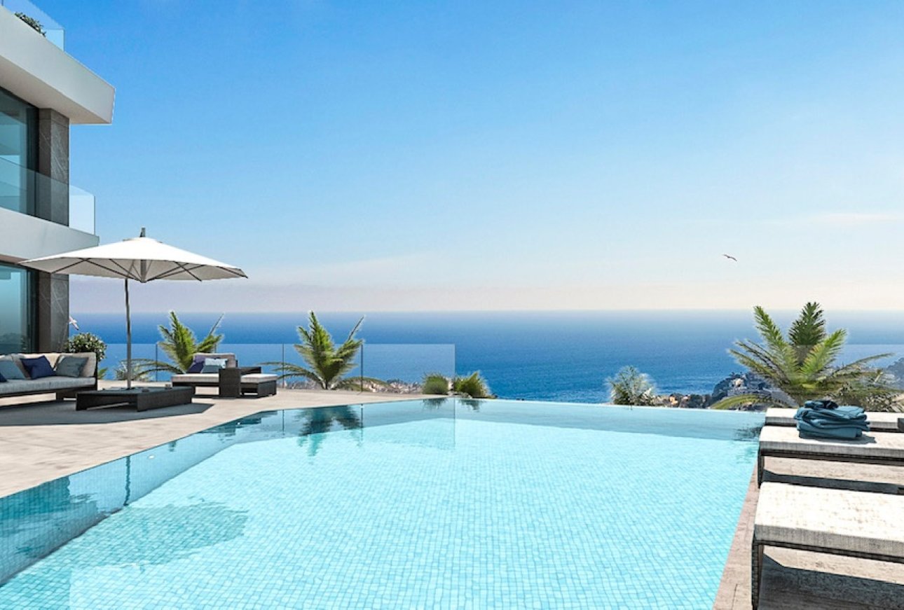 Nieuwbouw villa met zeezicht te koop in Cucarres Calpe