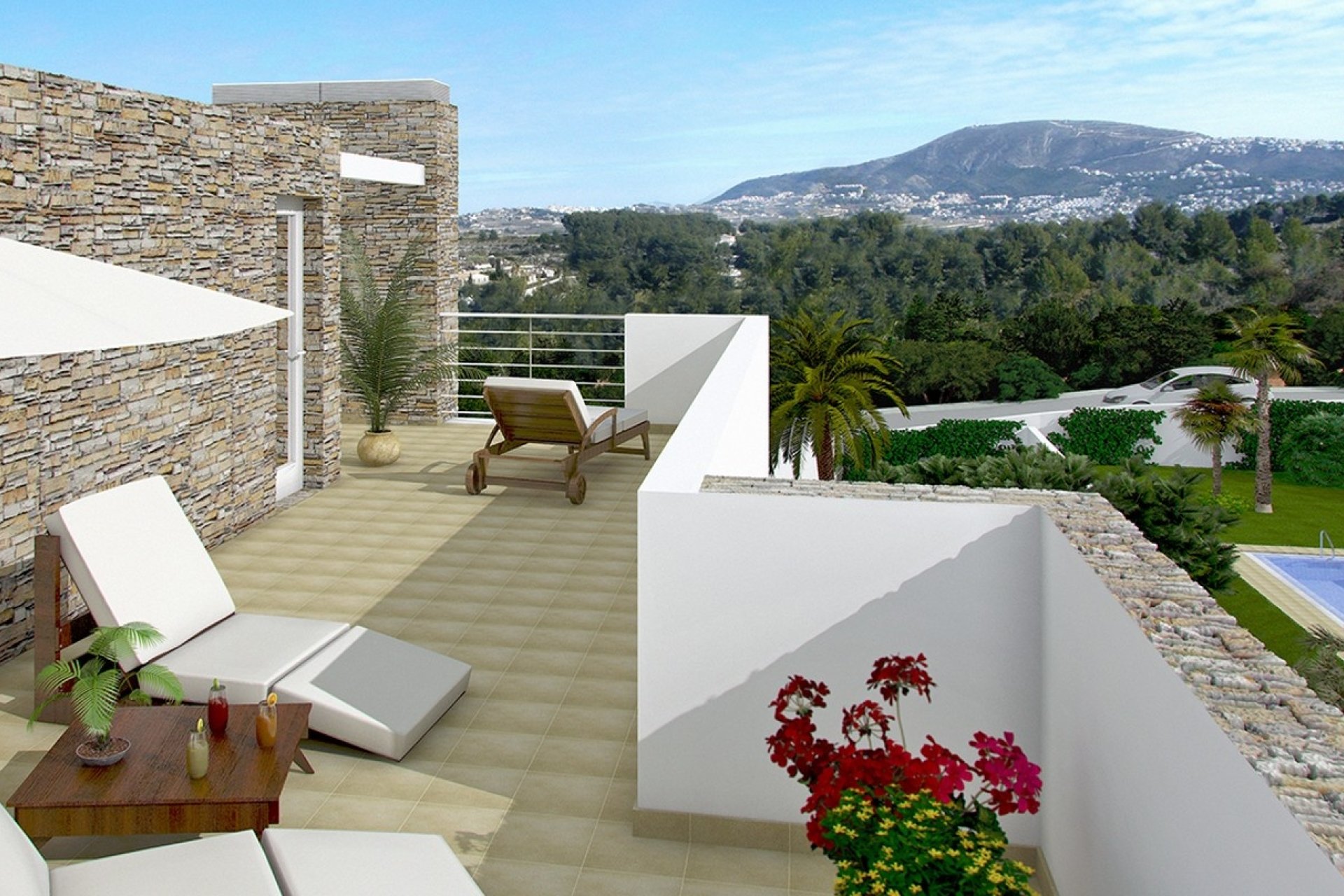 Solarium in Residential Marilles Moraira Costa Blanca 