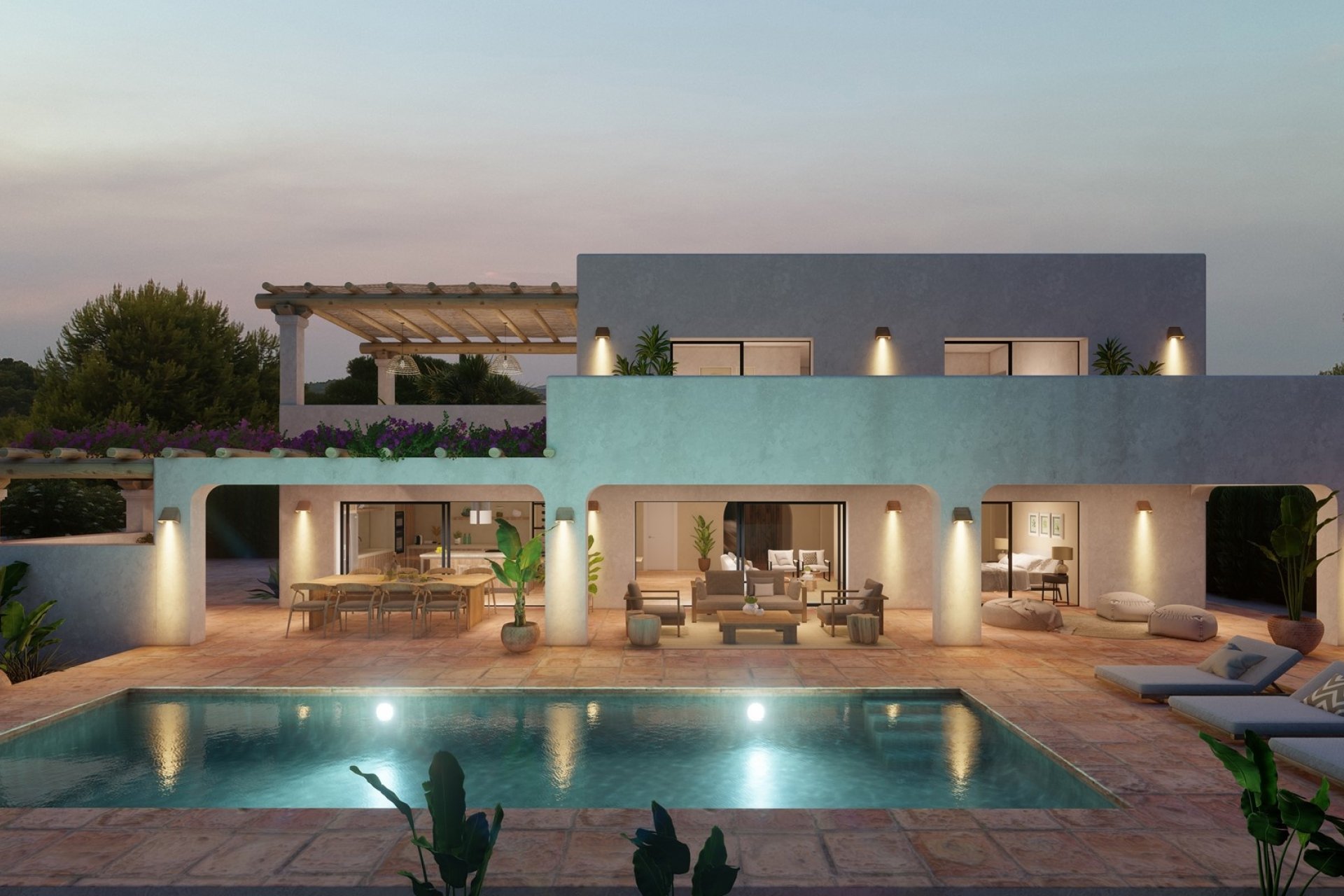 Villa de lujo estilo ibicenco en venta en Moraira