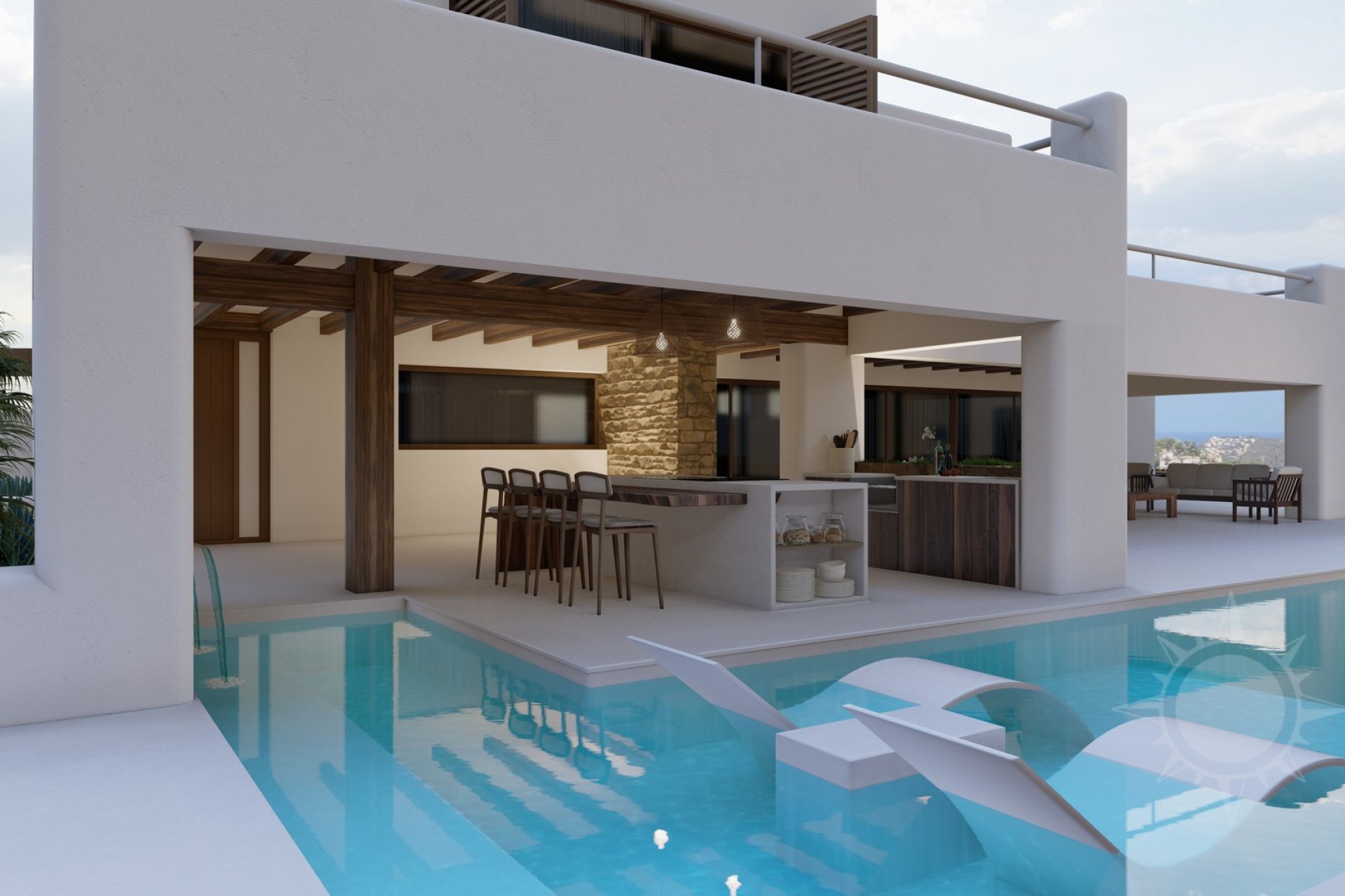 Villa exclusive de style Ibiza à vendre à Moraira
