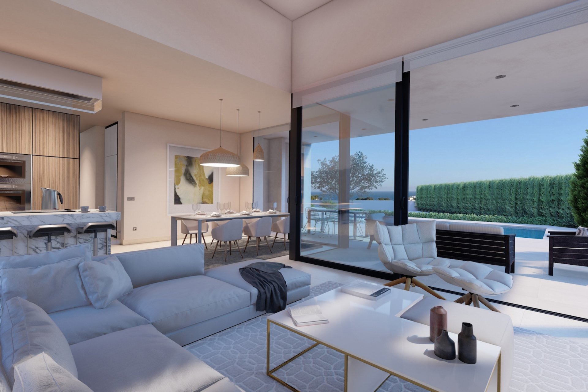 Villa moderna con vistas al mar junto a la playa en Benissa Costa