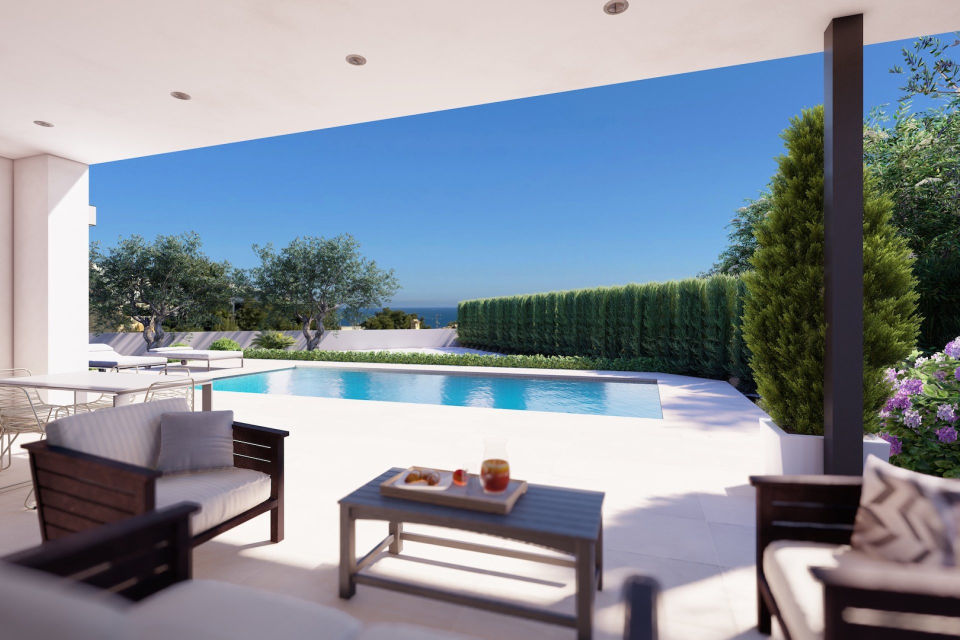 Villa moderne vue mer à côté de la plage à Benissa Costa