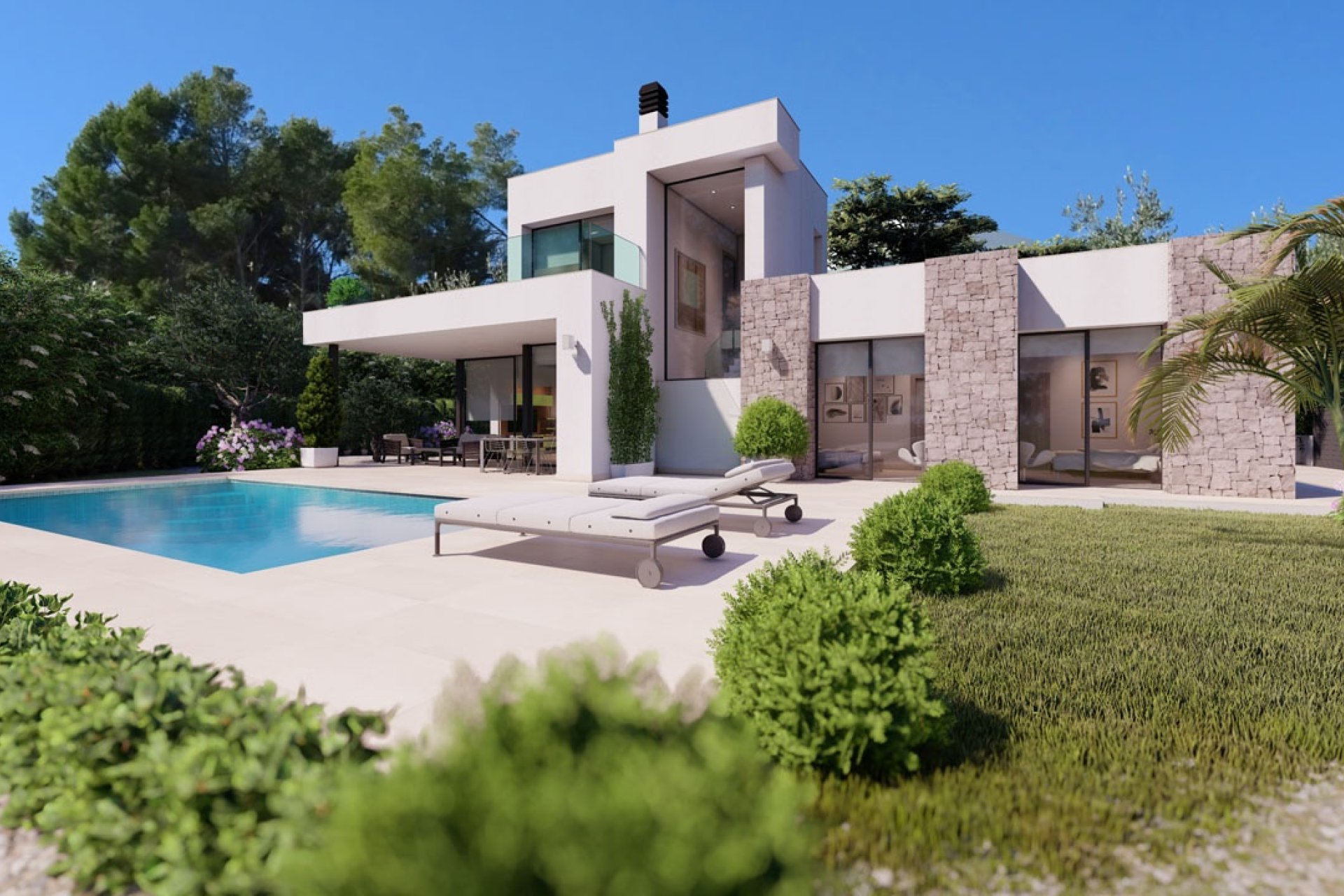 Villa moderne vue mer à côté de la plage à Benissa Costa