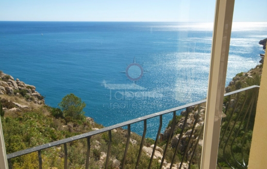 sea view from the bedroom frontline property in moraira