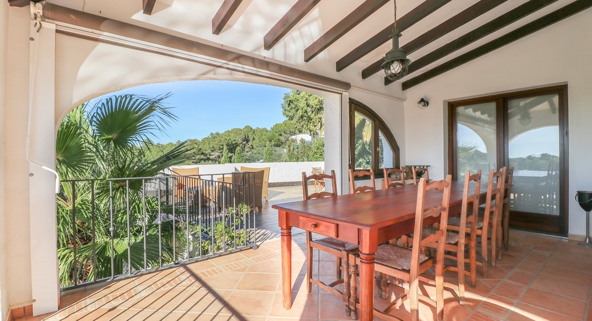 dining terrace from the property in el portet moraira