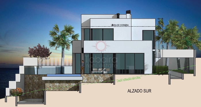 Nybyggd villa till salu i El Portet Moraira intill stranden