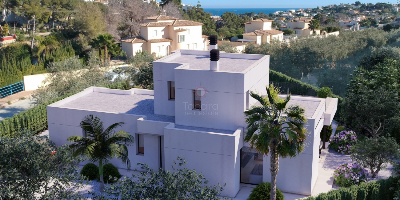 Modern villa med havsutsikt intill stranden i Benissa Costa